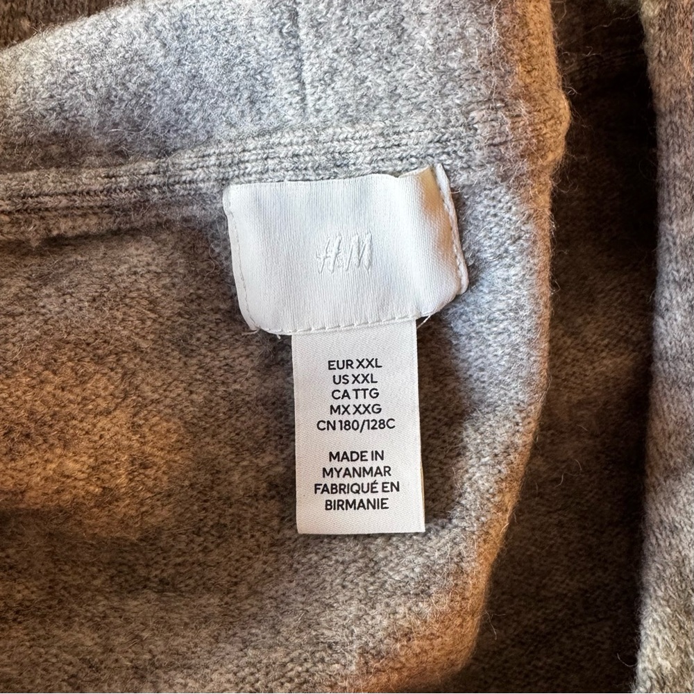 βοΈ NWOT soft heather grey H&M v neck sweater XXL - Picture 9 of 13